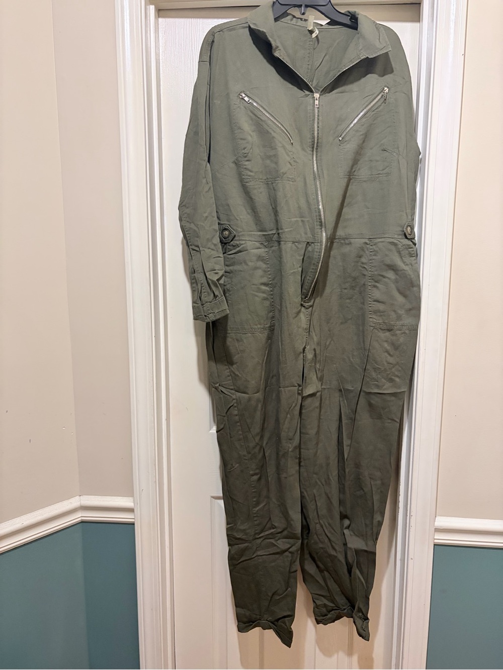 Truth Olive Green Zip-Front Utility Jumpsuit